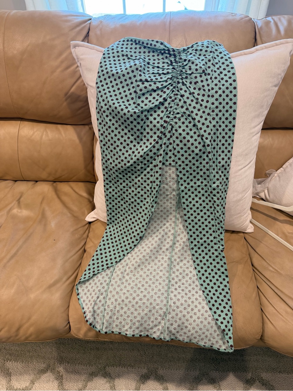 Zara Mint Green Polka Dot A-Line Skirt